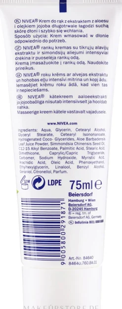 Feuchtigkeitsspendende Handcreme mit Aloe vera und Jojobaöl