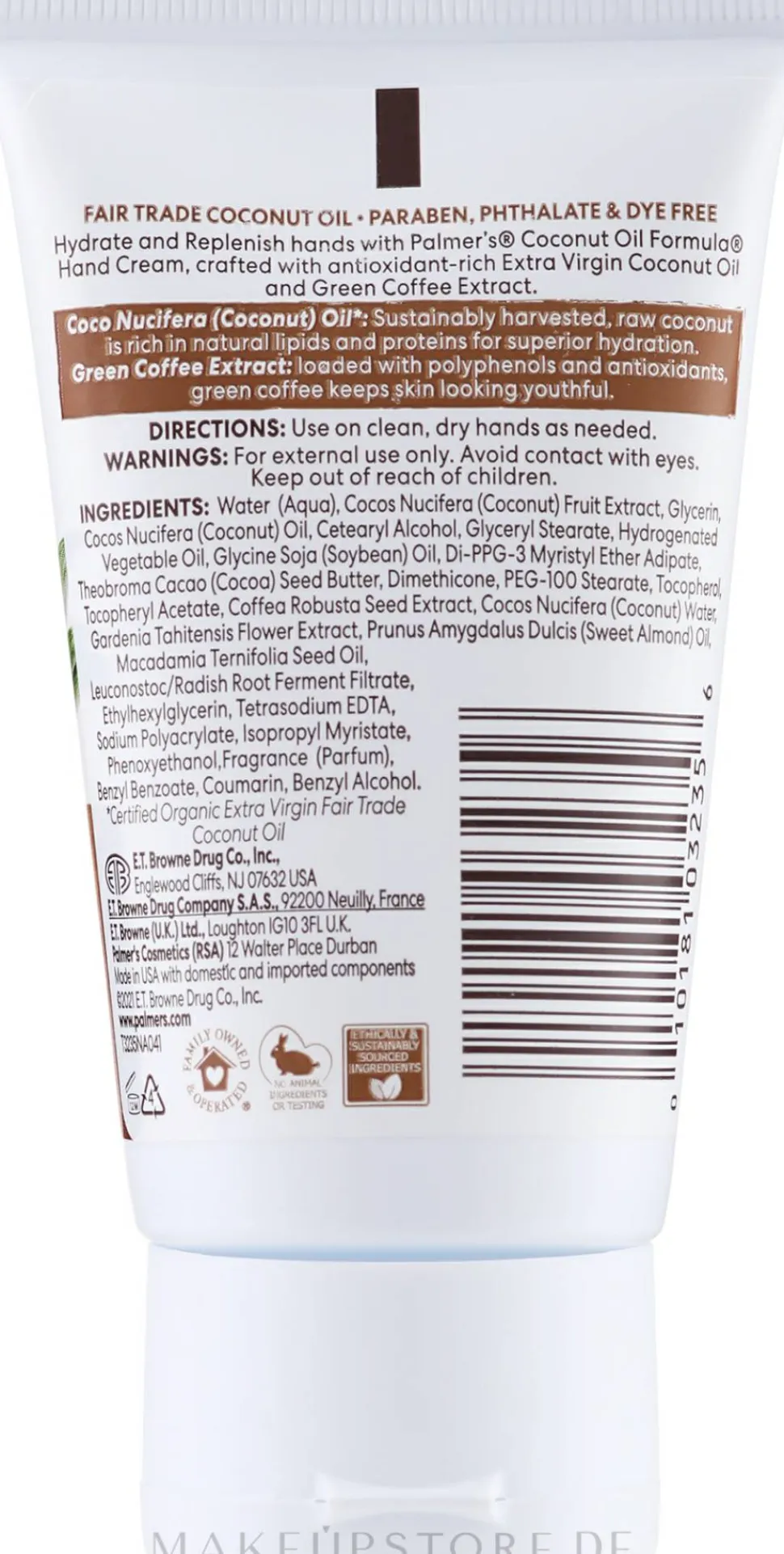 Feuchtigkeitsspendende Handcreme mit Bio Kokosöl und Vitamin E