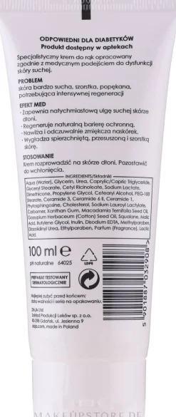 Feuchtigkeitsspendende Handcreme mit 10% Harnstoff für trockene Haut