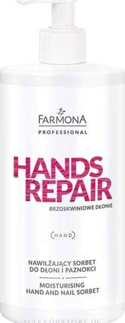 Feuchtigkeitsspendendes Hand- und Nagelsorbet mit Pfirsich