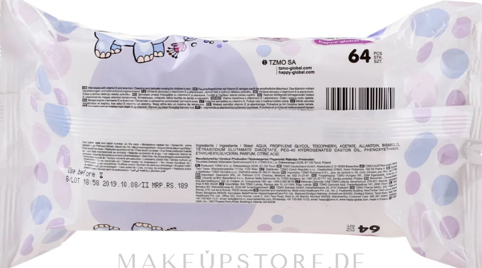 Feuchttücher mit Vitamin E, 64 St.