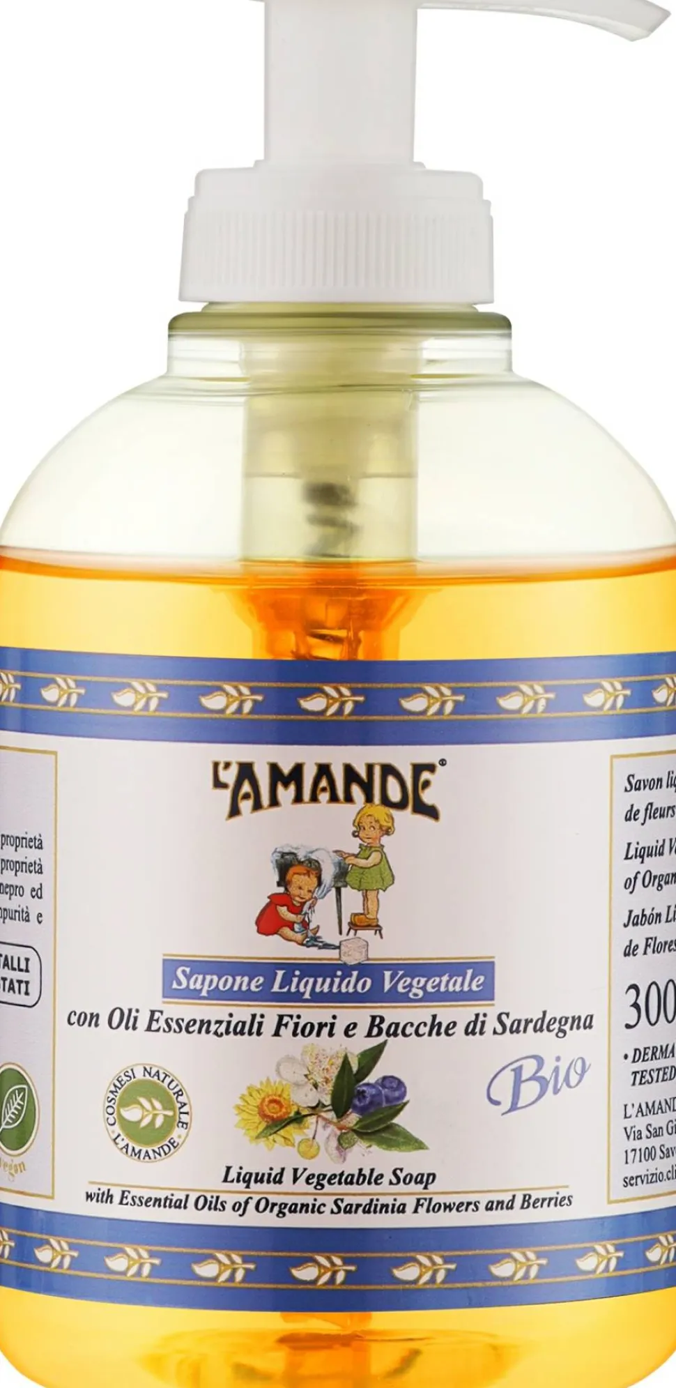 Flüssigseife aus organischen Blumen und Beeren Sardiniens