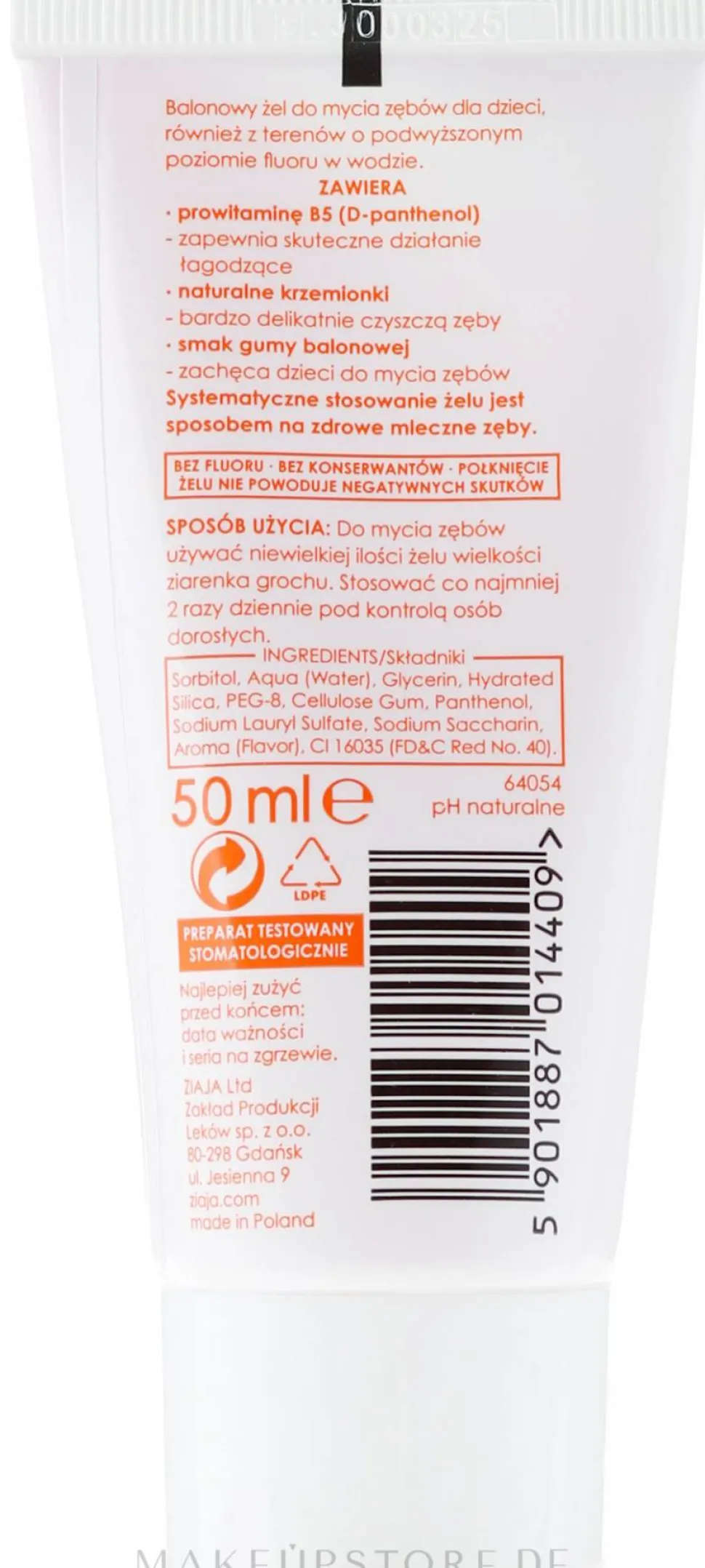 Fluoridfreies Kinderzahngel mit Kaugummi-Geschmack