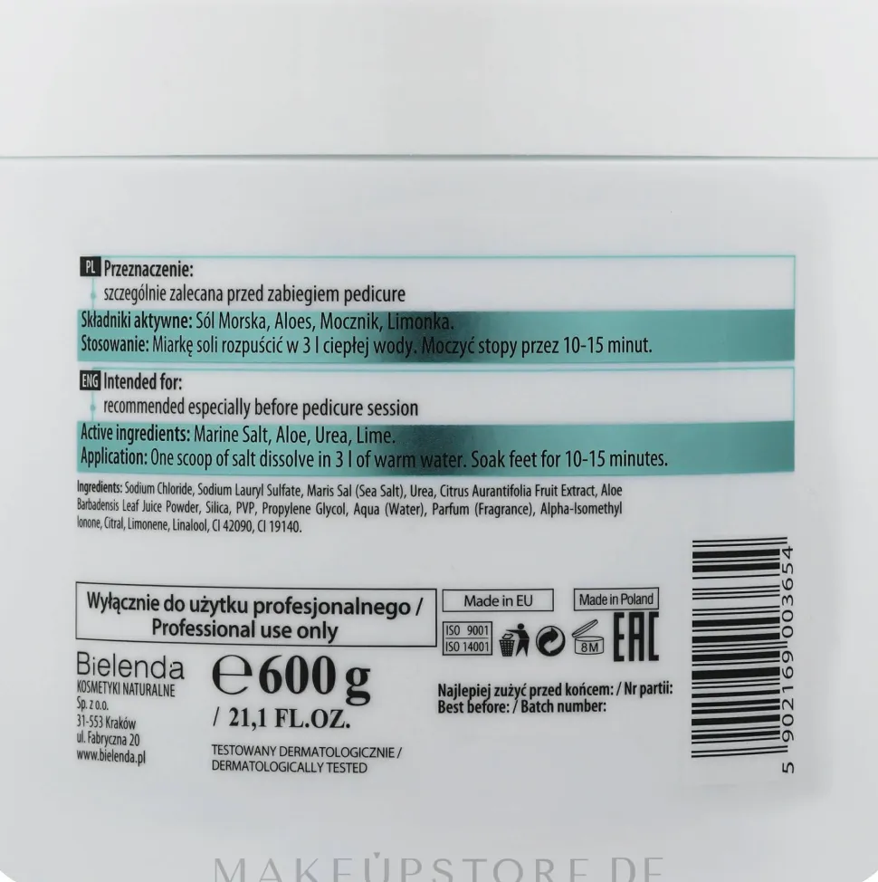 Fußbadesalz aus dem Toten Meer mit Limette und Minze