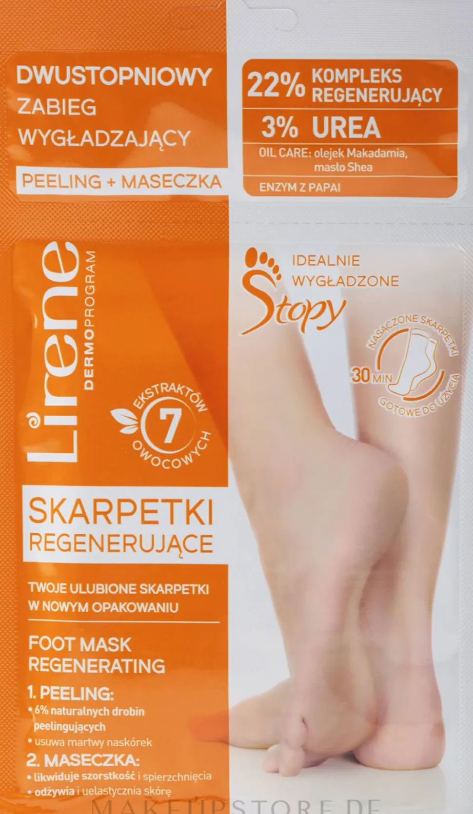 Fußpeeling-Maske in Socken mit 3% Harnstoff und Sheabutter