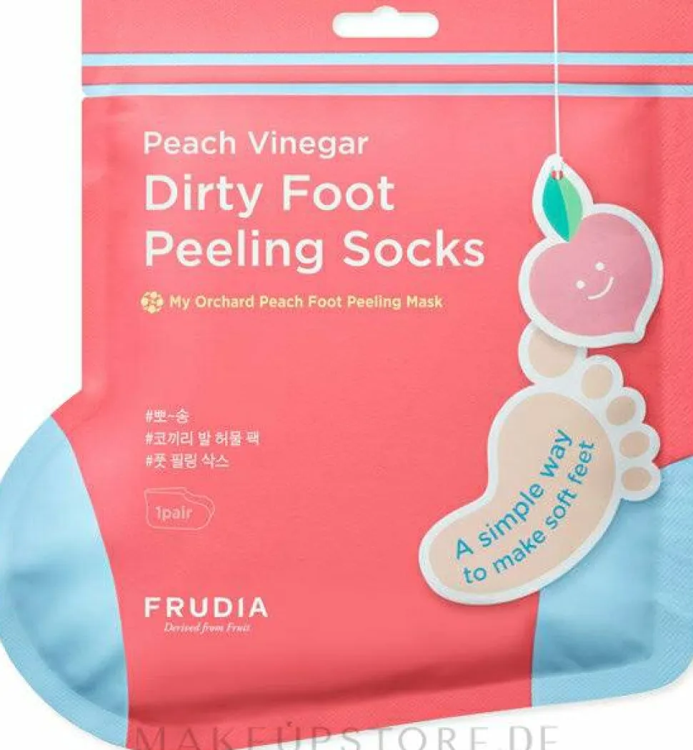 Fußpeeling-Maske in Socken mit Pfirsichduft
