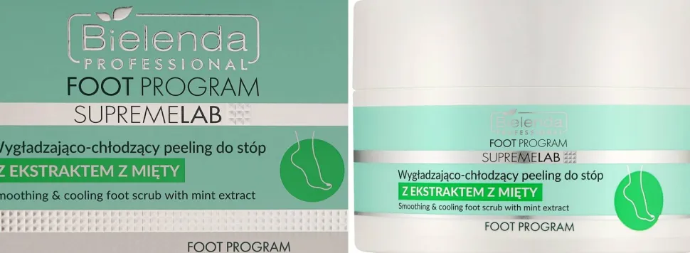 Fußpeeling mit weichmachender und kühlender Wirkung und Minzextrakt