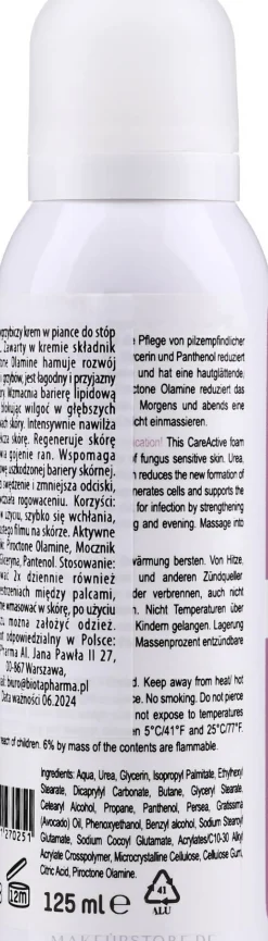 Fußschaum-Creme für pilzempfindliche Haut