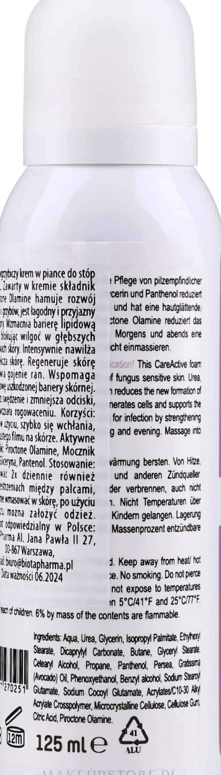 Fußschaum-Creme für pilzempfindliche Haut