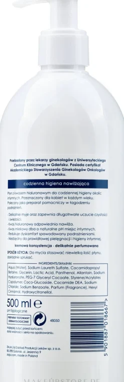 Gel für die Intimhygiene mit Hyaluronsäure