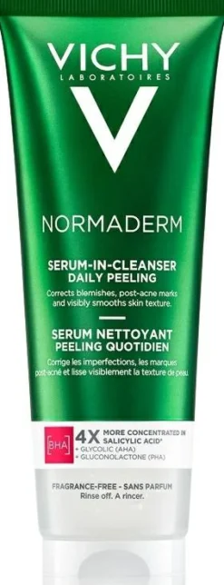 Gel-Reinigungsserum mit Peeling-Effekt für problematische Haut im Gesicht und am Körper