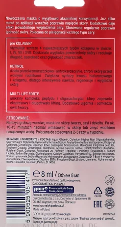 Gesichts-, Hals- und Dekolletémaske mit Liftingeffekt