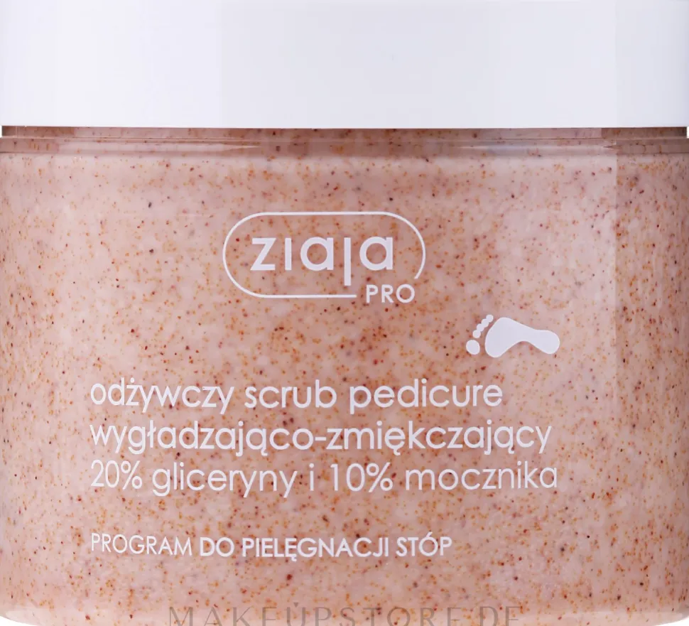 Glättendes weichmachendes und nährendes Fußpeeling mit Glycerin und Harnstoff