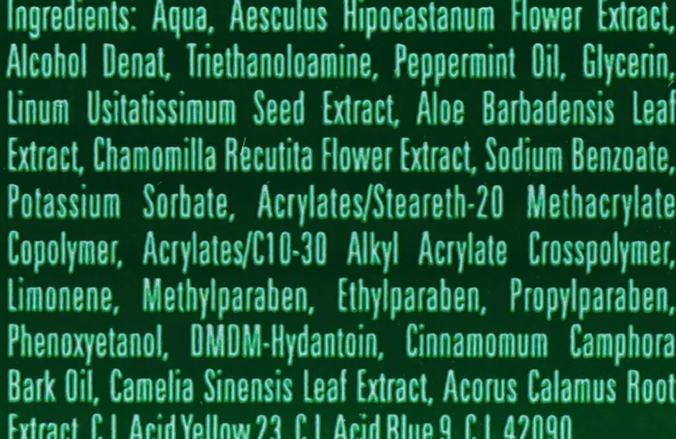 Grünes Massagegel zur Stärkung der Kapillare für müde Beine