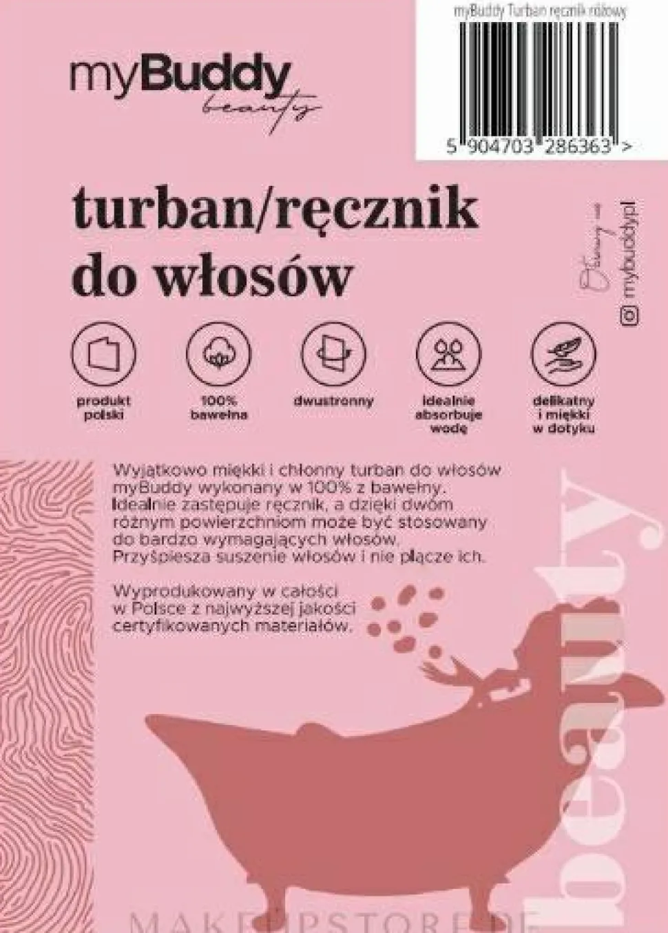 Haarturban rosa