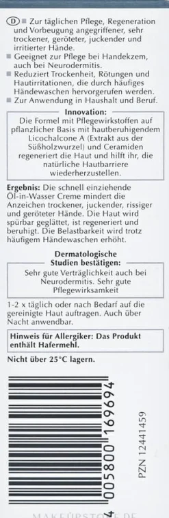 Handcreme für angegriffene, trockene, spröde Haut