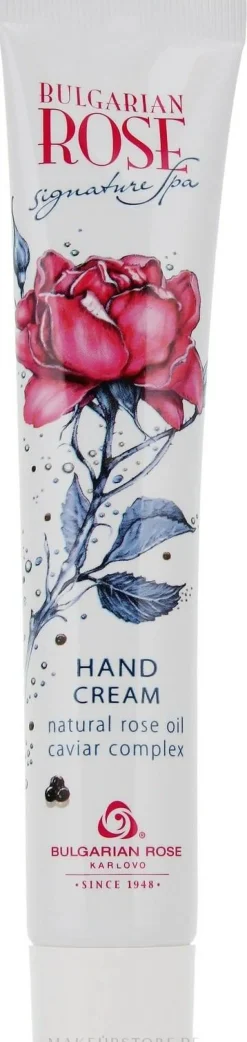 Handcreme mit natürlichem Rosenöl, Rosenwasser und schwarzem Kaviar-Extrakt