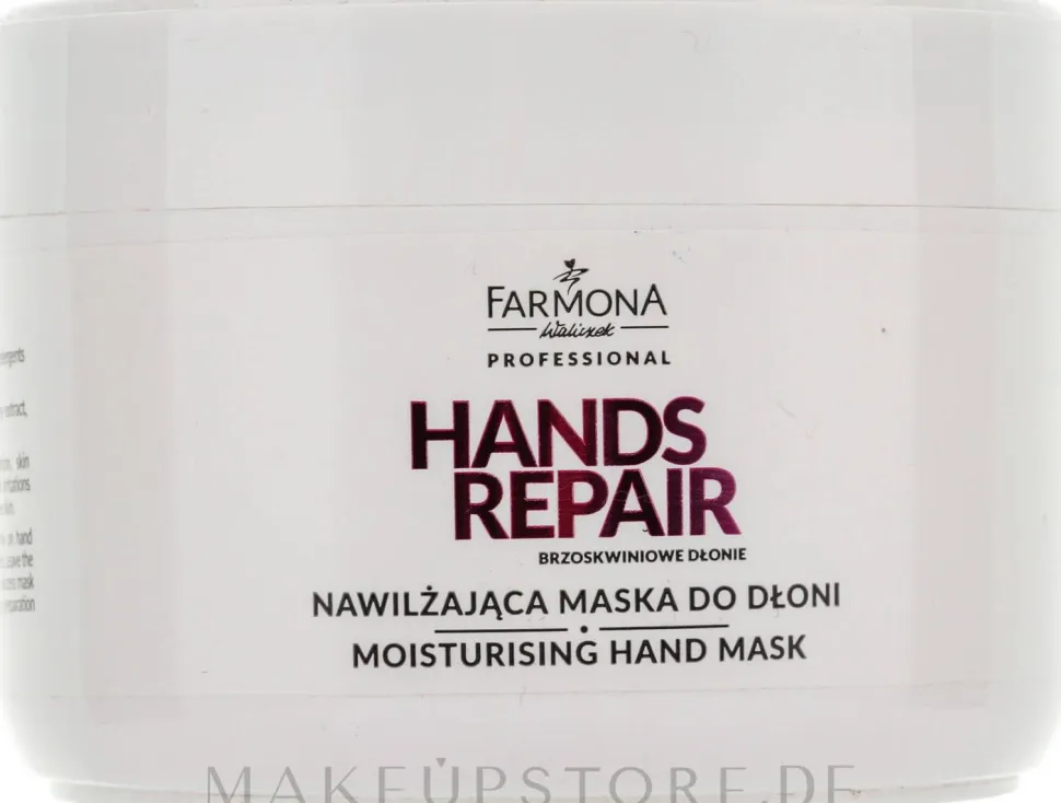 Handmaske mit Pfirsich