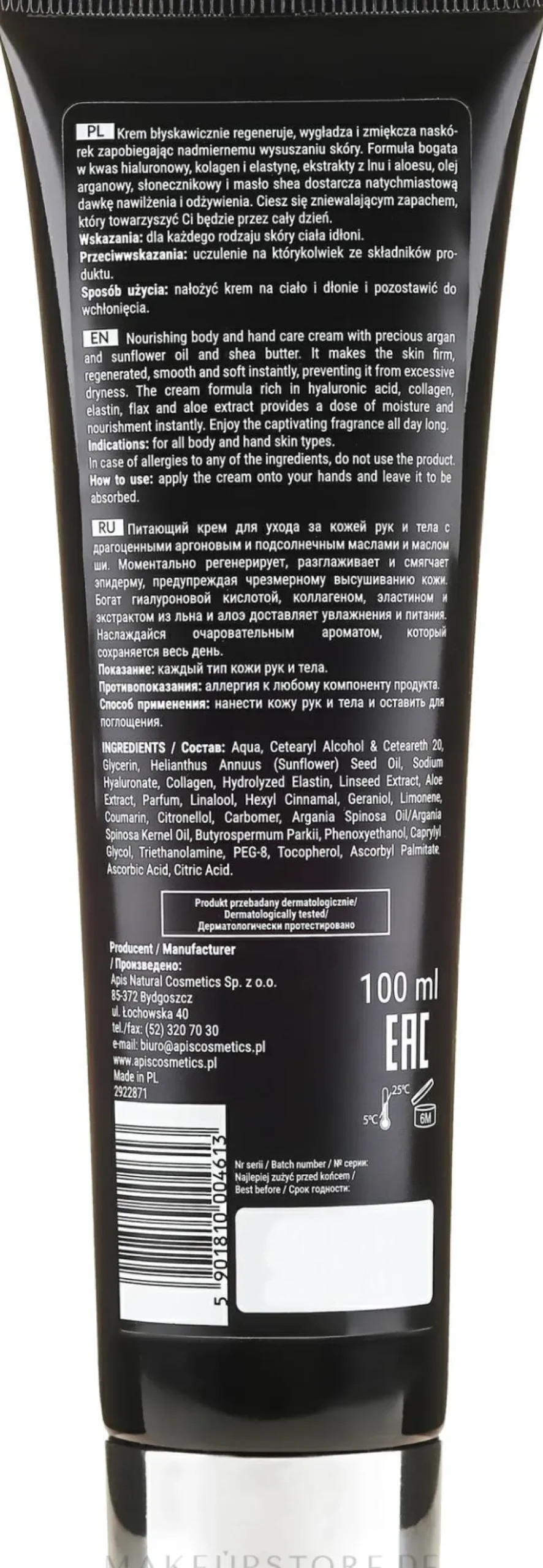 Hand- und Körpercreme mit Arganöl und Sheabutter für alle Hauttypen