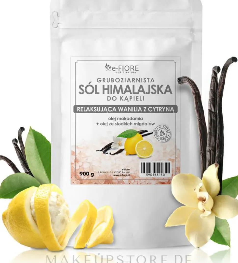 Himalaya-Salz zum Baden mit Vanille und Zitrone