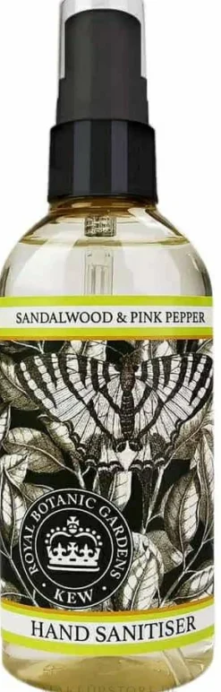 Händedesinfektionsmittel mit Sandelholz und rosa Pfeffer