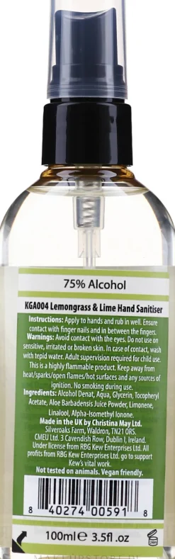 Händedesinfektionsmittel mit Zitronengras und Limette