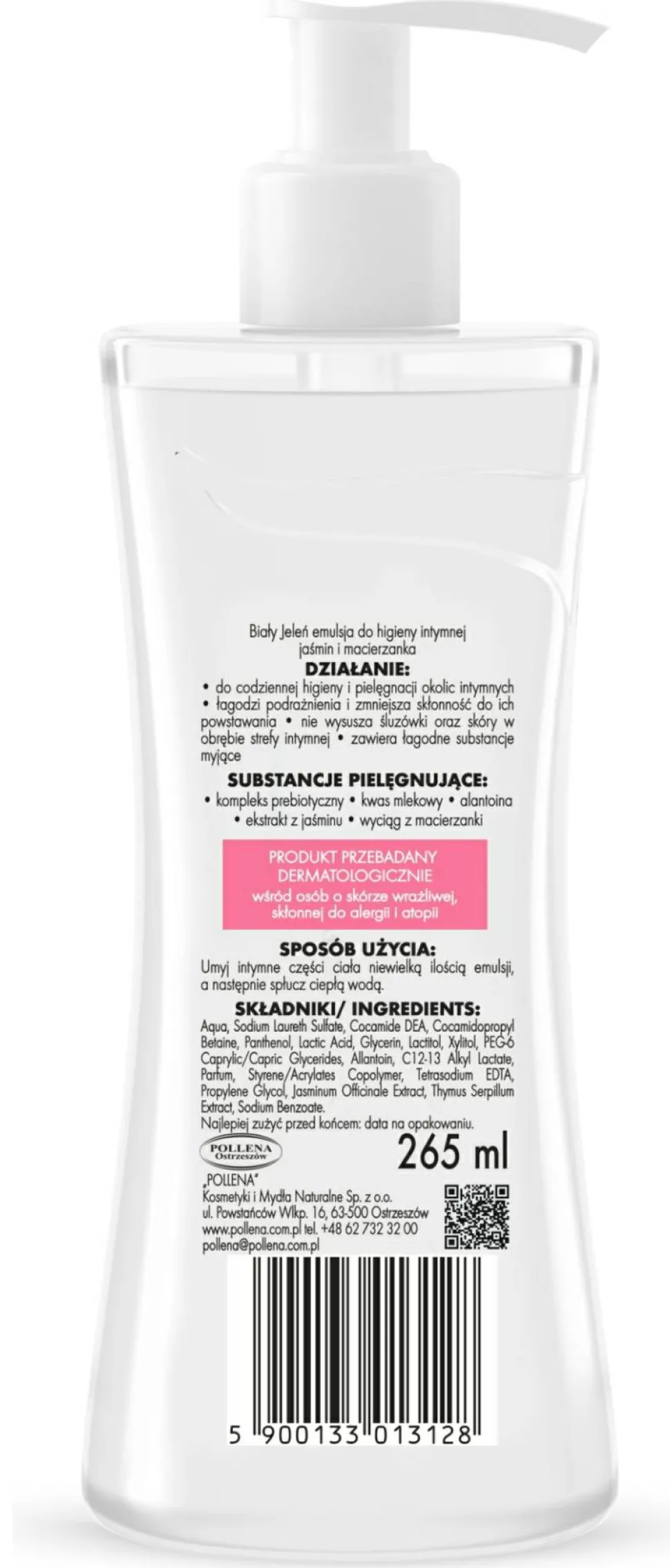 Hypoallergene Emulsion für die Intimhygiene mit Jasmin und Thymian