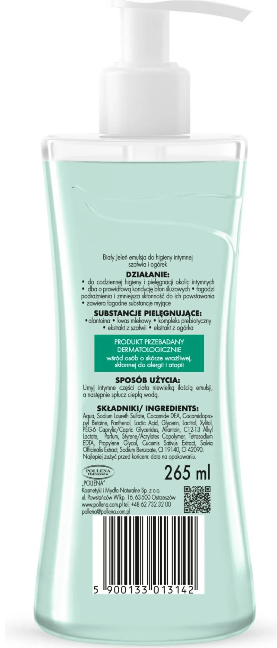 Hypoallergene Emulsion für die Intimhygiene mit Salbei und Gurke