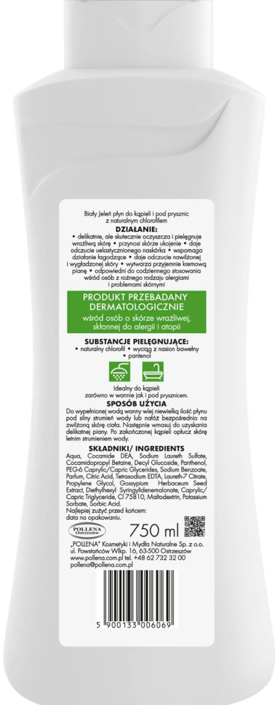Hypoallergener Badeschaum mit Chlorophyll