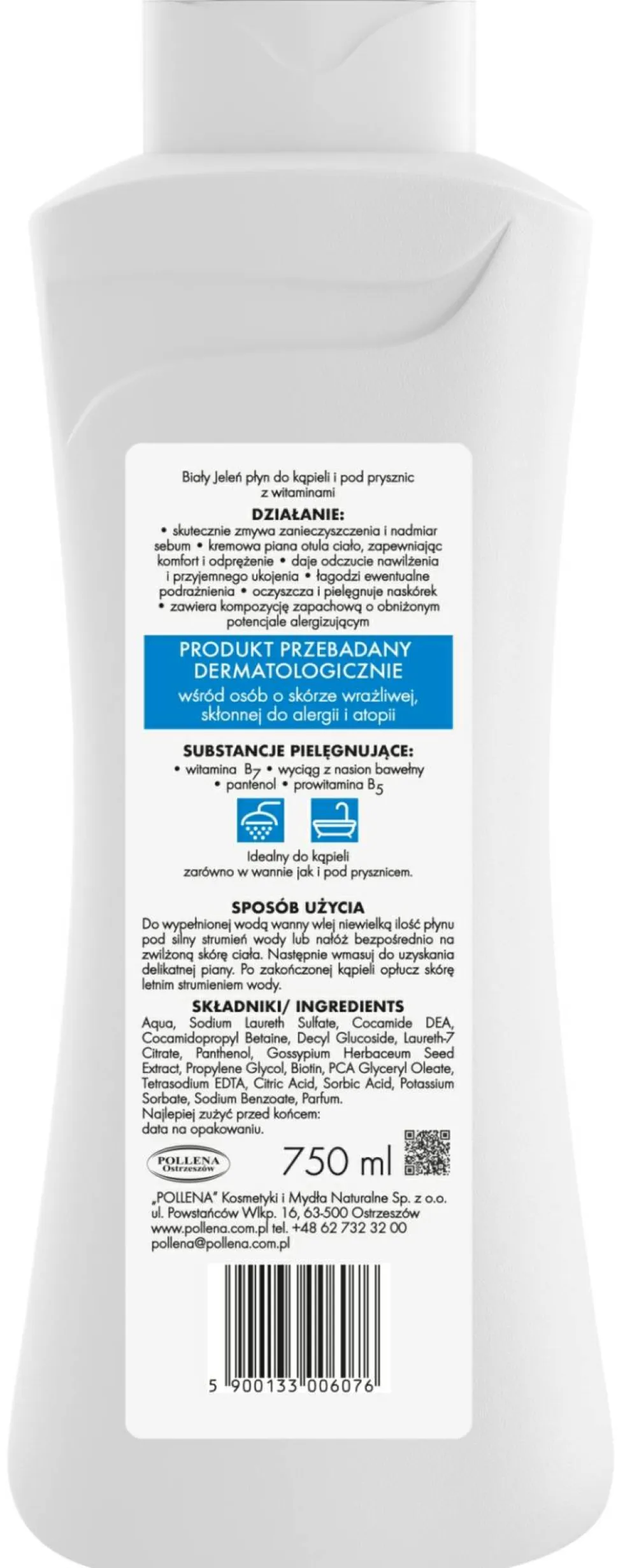 Hypoallergener Badeschaum mit Vitamin A, E, F
