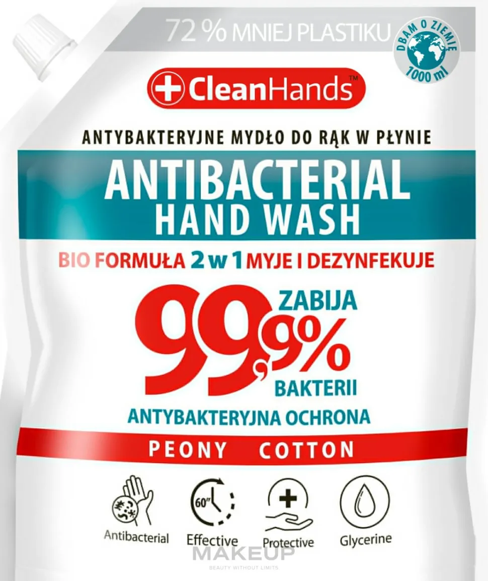 2in1 Antibakterielle Handseife 99,9 % Pfingstrose und Baumwolle