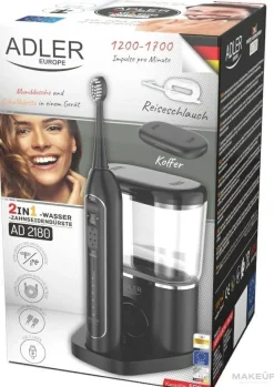 2in1 Schallzahnbürste mit Spülung schwarz