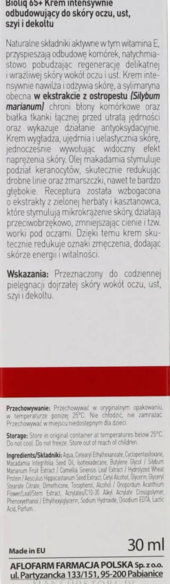 Intensiv regenerierende Creme für Augen, Lippen, Hals und Dekolleté