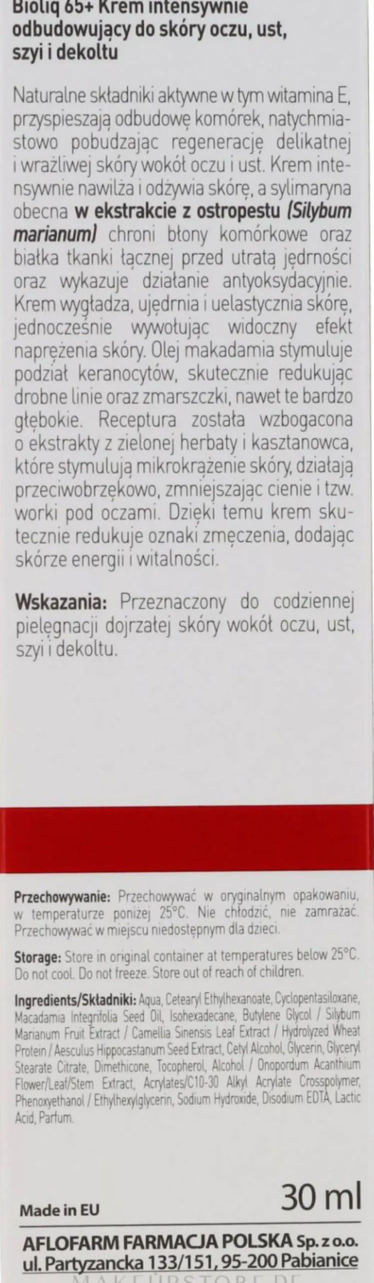 Intensiv regenerierende Creme für Augen, Lippen, Hals und Dekolleté