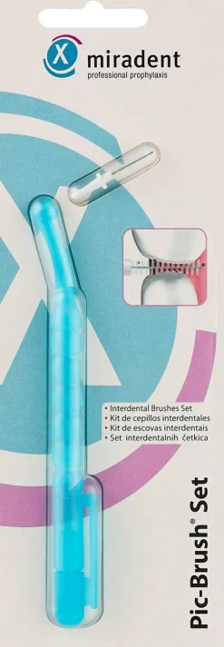 Interdentalbürste mit Deckel, blau