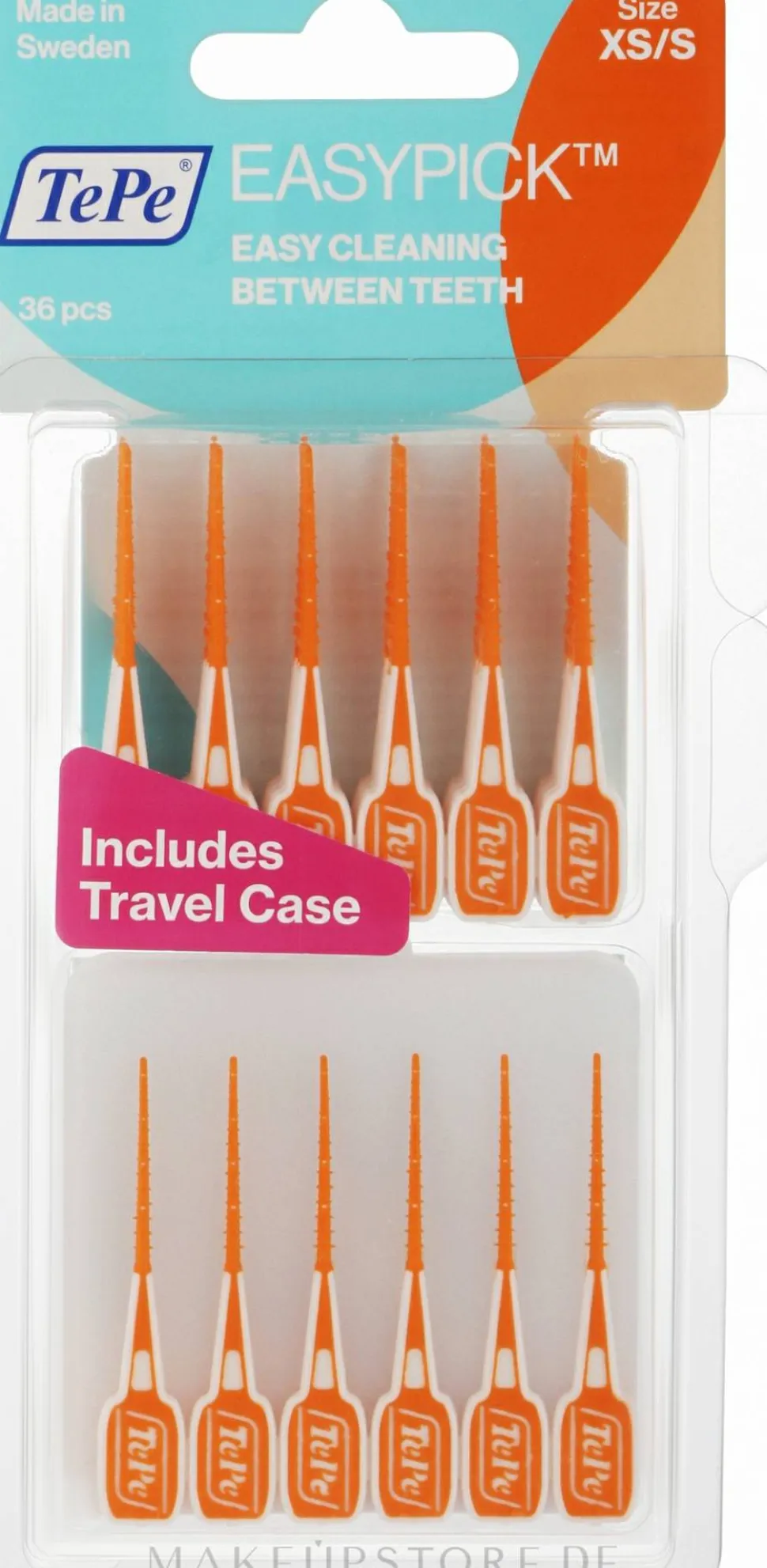 Interdentalbürsten aus Silikon mit Reiseetui orange