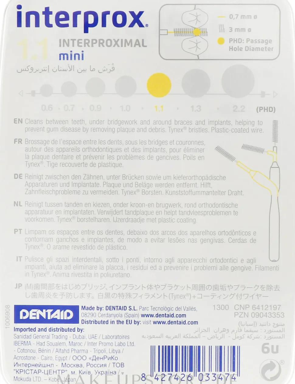 Interdentalbürsten, 1,1 mm