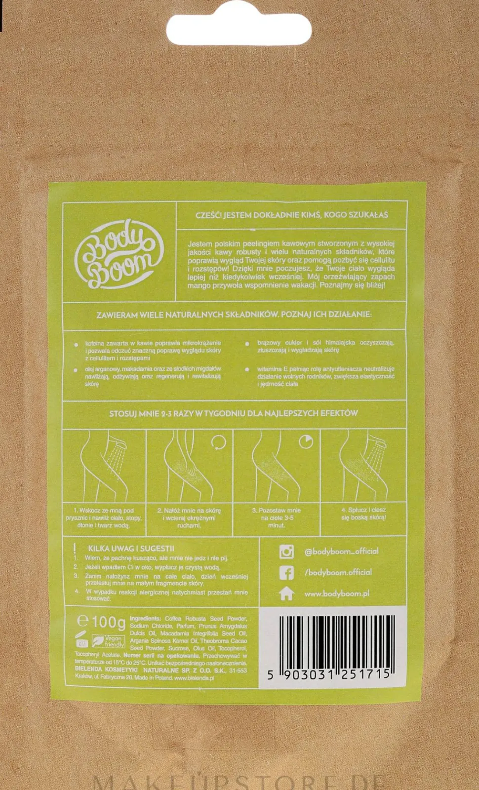 Kaffee-Peeling für den Körper mit Mangoduft