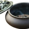 Keramik-Räuchergefäß mit Deckel braun