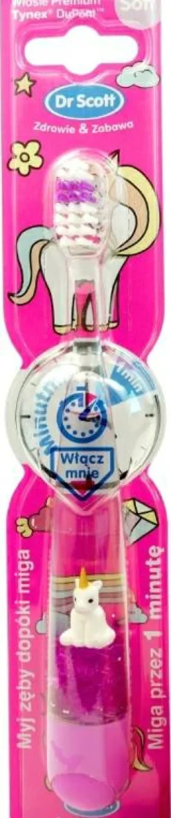 Kinderzahnbürste mit Timer, Kristallrosa Einhorn