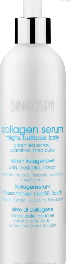 Kollagenserum gegen Cellulite mit Grüntee-Extrakt, L-Carnitin und Sheabutter