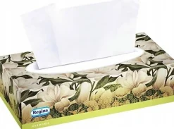 Kosmetiktücher in der Box, 3-lagig, 100 Stück, gelbe Blumen