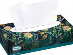 Kosmetiktücher in Schachtel, 3-lagig, 100 Stück, blaue Blumen