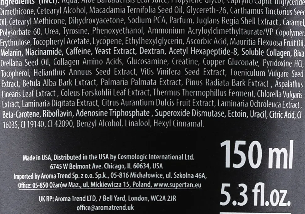 Körpercreme für das Solarium mit dunklen Bronzern und verjüngender Wirkung