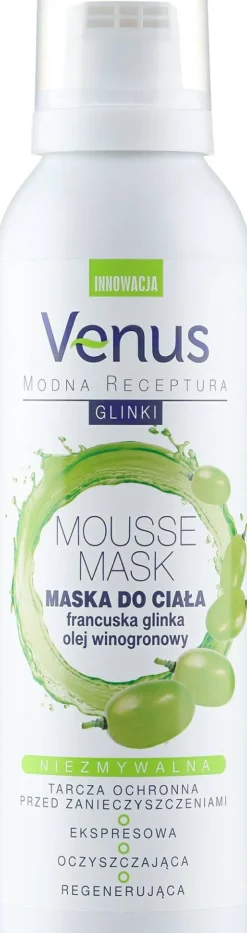 Körpermousse-Maske mit französischem Ton und Traubenöl