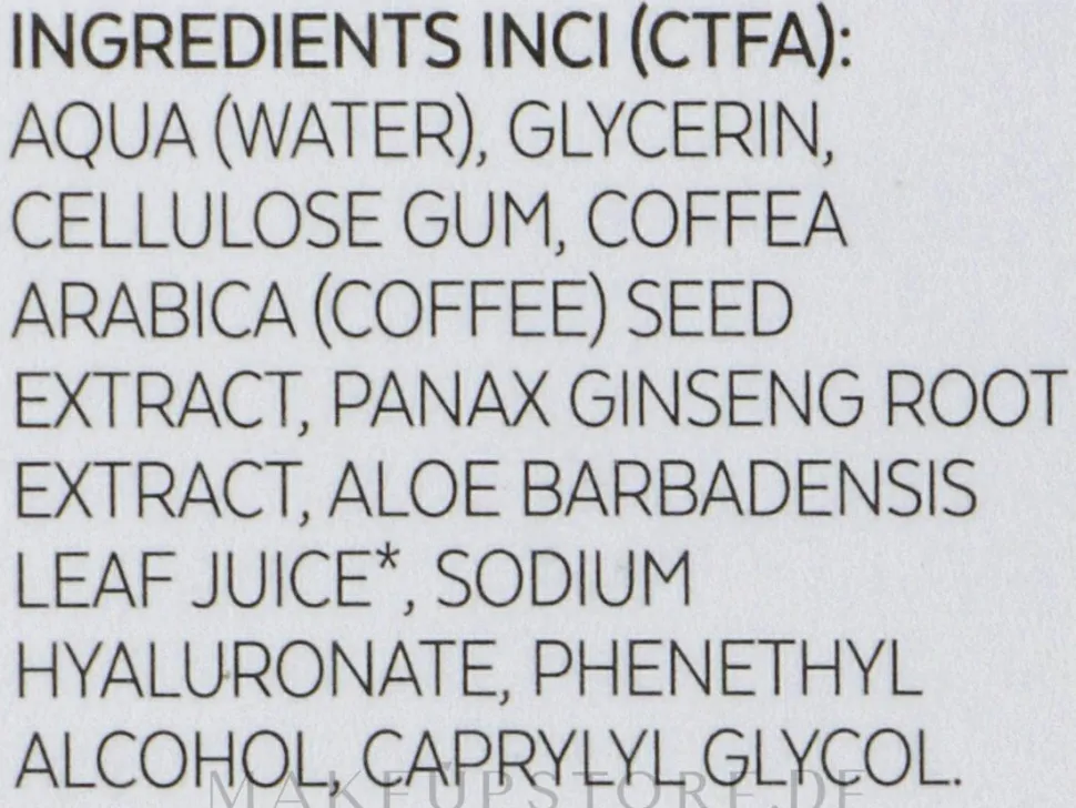 Körperserum Ginseng und grüner Kaffee 6 %