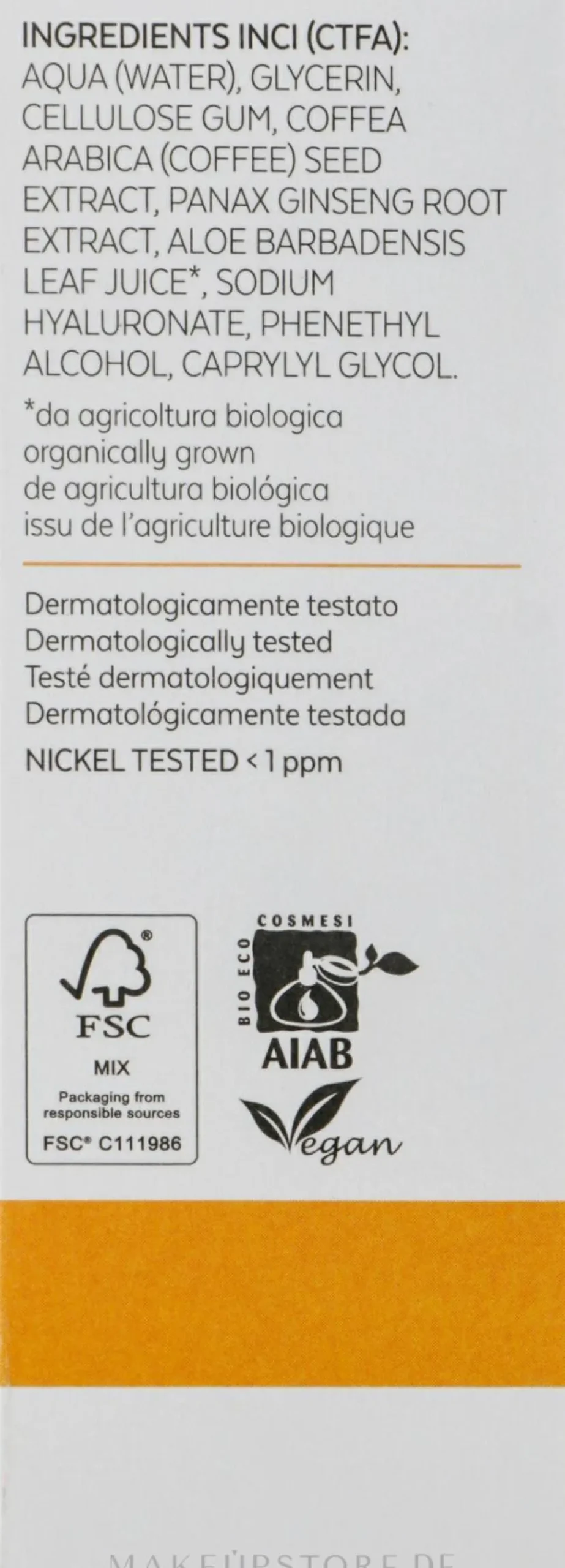 Körperserum Ginseng und grüner Kaffee 6 %