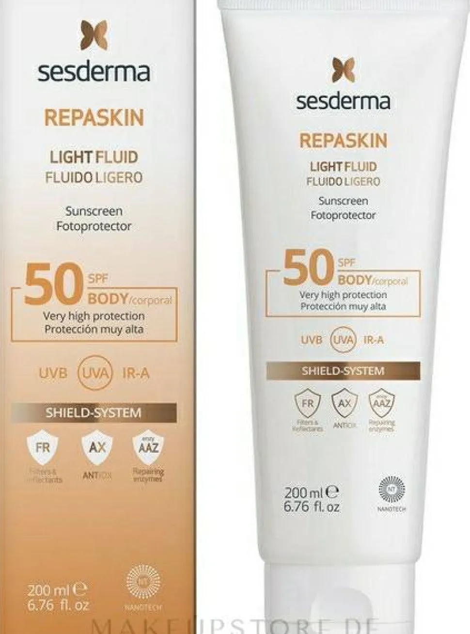 Leichtes Sonnenschutzfluid für den Körper SPF 50