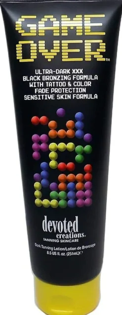 Lotion für Sonnenbänke für ultra-dunkle Bräune, mit Kakao und Sheabutter, Formel für empfindliche Haut