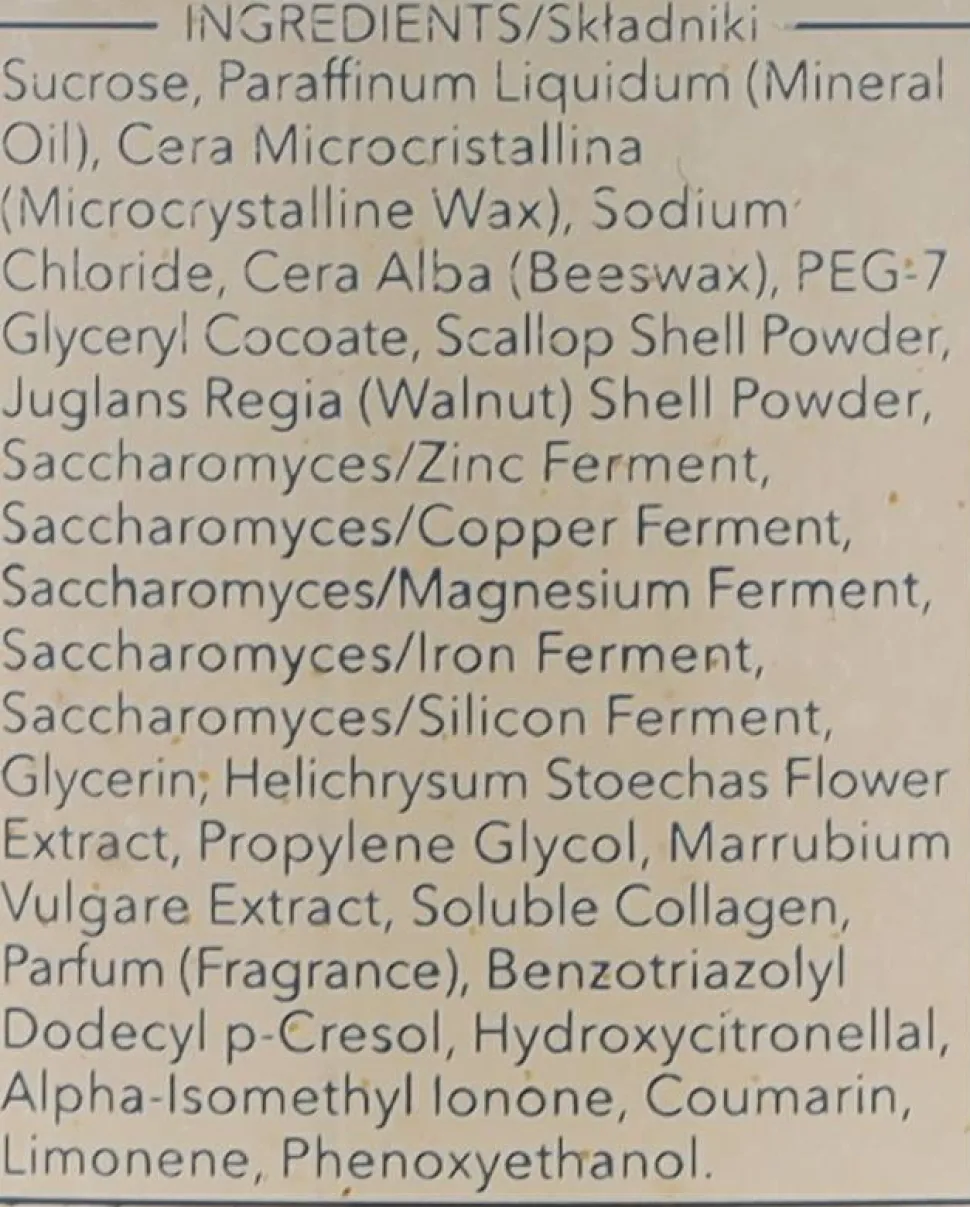 Öl-Peeling für den Körper mit zerkleinerten Muscheln